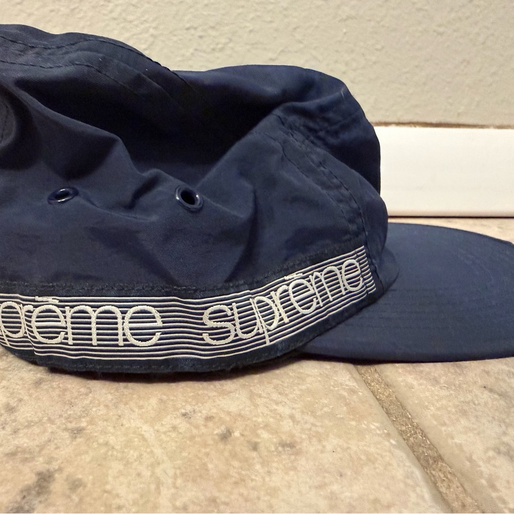 Supreme Navy Cap with White Logo - Picture 3 of 5